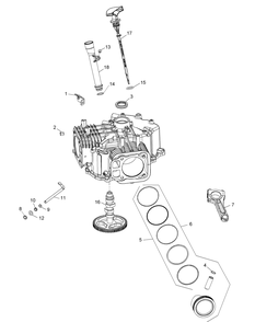 Kohler Kt745-3001 Crankcase Diagram and Parts List for XT2-GX54KH (14A7A3CA010)(2015) Cub Cadet Lawn Tractor